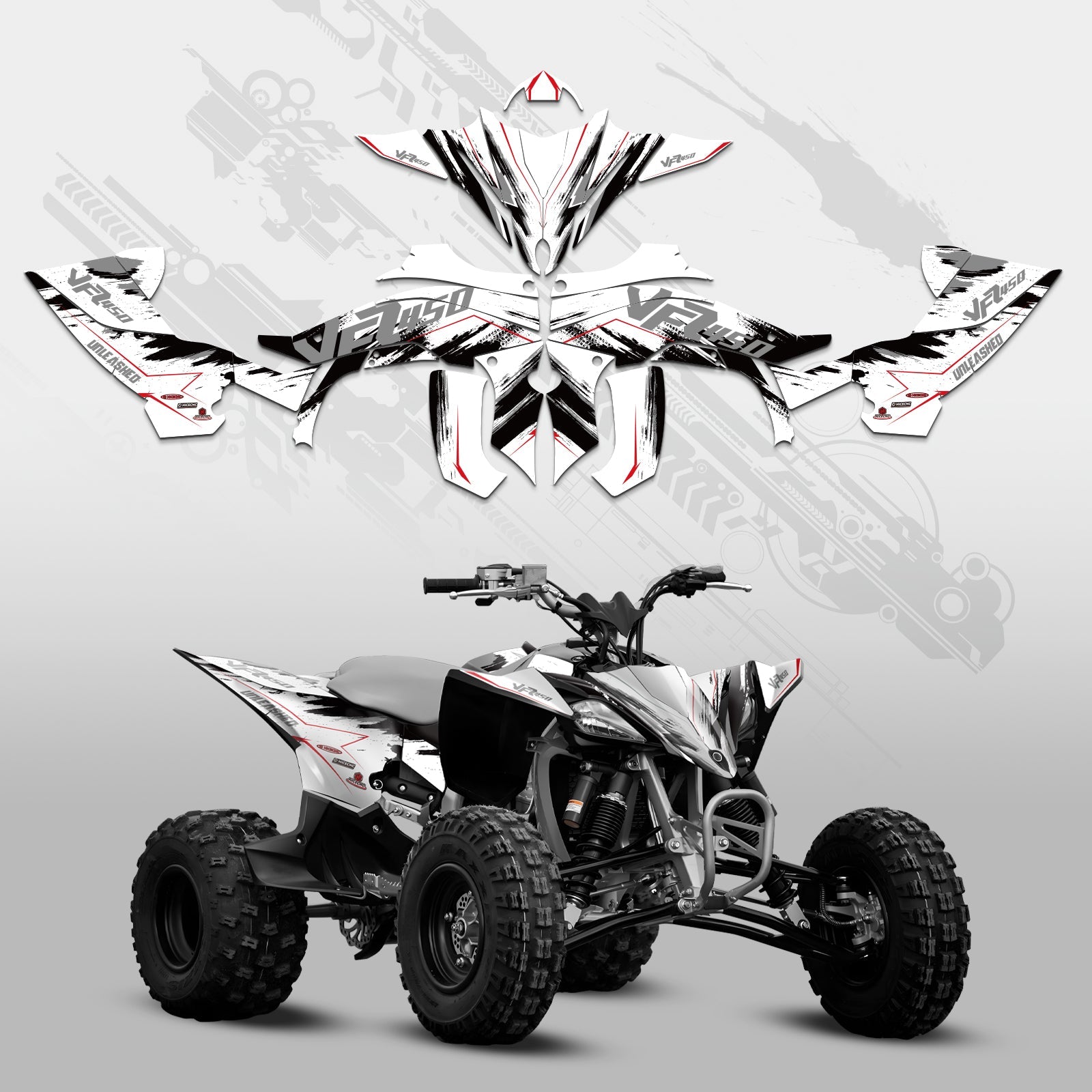 ATV Full Graphics Decals Stickers Kit For YAMAHA YFZ450R 2014-2022