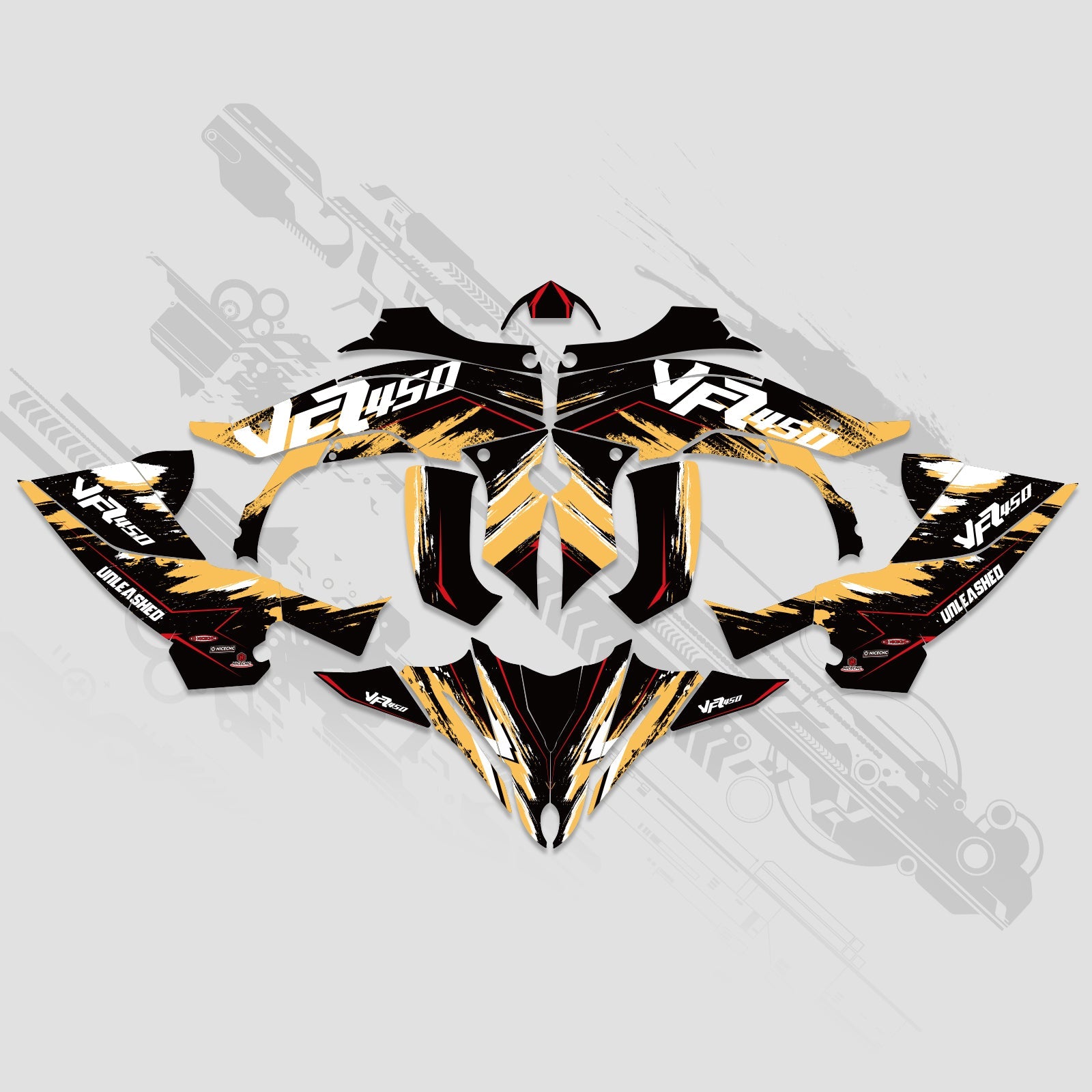 ATV Full Graphics Decals Stickers Kit For YAMAHA YFZ450R 2014-2022