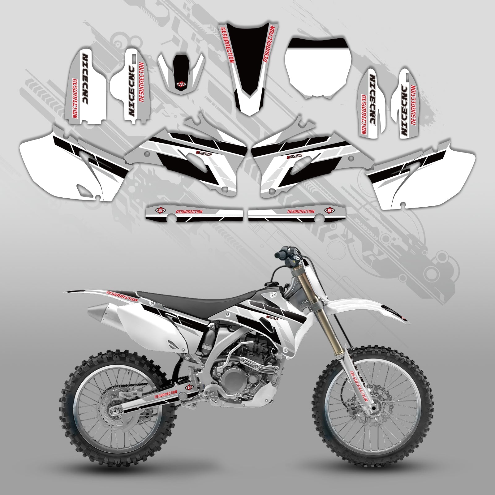 Motorcycle Full Graphics Decals Stickers Set For YAMAHA YZ250F / YZ450F 2006-2009